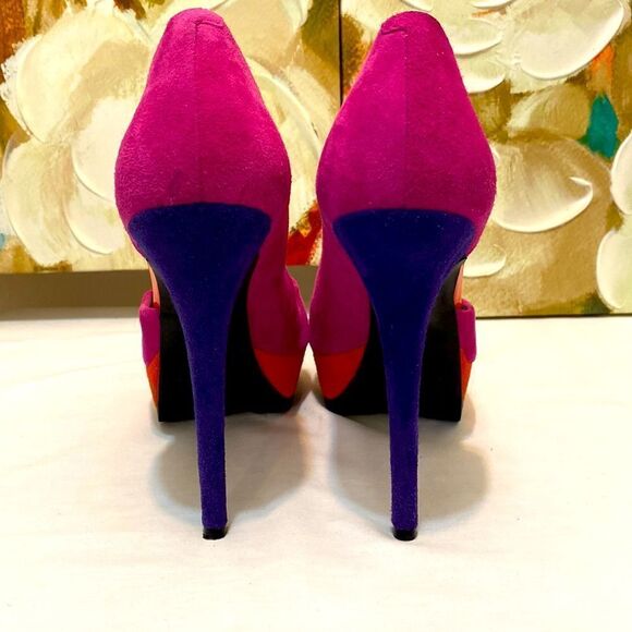 Rachel Roy Leather Multicolor Platforms Stilettos - Picture 5 of 7